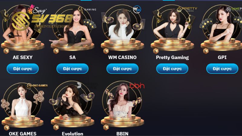 Những nhà cung cấp casino uy tín tại SV368