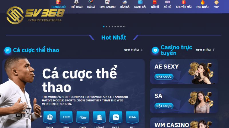 Sản phẩm cá cược hot nhất trên SV368